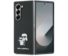 Karl Lagerfeld dėklas skirtas Samsung Galaxy Z Fold 6 KLHCZFD6SAPKCNPK (HC Saffiano KC Metal Pin) juodos spalvos