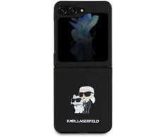 Karl Lagerfeld KLHCZF5SAKCNPK Z Flip5F731 kietas dėklas juodos spalvos Saffiano Karl&Choupette Pin