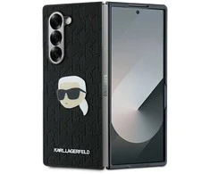 Karl Lagerfeld PU Saffiano Monogram Karl Head Samsung Galaxy Z Fold6 dėklas telefonui juodos spalvos
