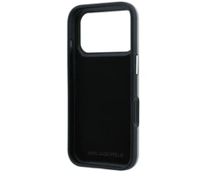 Karl Lagerfeld PU Semi Wrap Saffiano K&CH Heads dėklas, skirtas iPhone 18 Pro Max, pilkas
