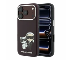 Karl Lagerfeld PU Semi Wrap Smooth Sketch Bodies Magsafe dėklas skirtas iPhone 18 Pro Max Burgundy