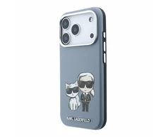 Dėklas Karl Lagerfeld PU Semi Wrap Smooth Sketch Bodies Magsafe Case for iPhone 18 Pro Mėlyna