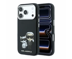 Dėklas Karl Lagerfeld PU Semi Wrap Smooth Sketch Bodies Magsafe Case for iPhone 18 Pro Max Juodas