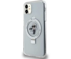 Apple iPhone 11 / XR Karl Lagerfeld dėklas Ring Stand Karl&amp;Choupettte MagSafe (Klhmn61hmrskch) baltos spalvos