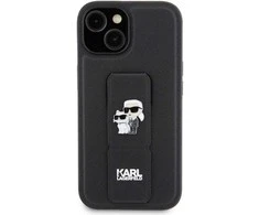 Dėklas Karl Lagerfeld KLHCP15SGSAKCPK IPHONE 15/14/13 6.1 "Juodas / Juodas HARDCASE GRIPSTAND SAFFIANO KARL &amp; CHUPETTE PINS