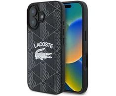 Lacoste Blend Monogram MagSafe Case for iPhone 16 dėklas telefonui juodos spalvos