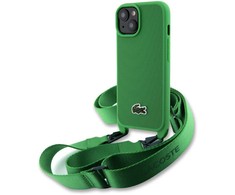 Lacoste Iconic Petit Pique Crossbody Strap Woven Logo dėklas skirtas Apple iPhone 15 žalios spalvos