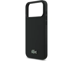 Lacoste Iconic Petit Pique MagSafe dėklas + piniginė, skirta iPhone 18 Pro Max, juoda
