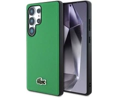 Lacoste Iconic Petit Pique Woven Logo MagSafe dėklas skirtas Samsung Galaxy S25 Ultra žalios spalvos