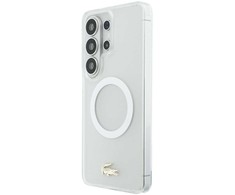 Lacoste PC/TPU Frosted Finish Gold Logo Magnetic dėklas skirtas Samsung Galaxy S26 Ultra Baltas