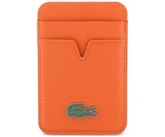 Dėklas Lacoste PU Iconic Petit Pique MagSafe Wallet oranžinės spalvos