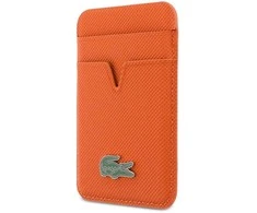 Dėklas Lacoste PU Iconic Petit Pique MagSafe Wallet oranžinės spalvos
