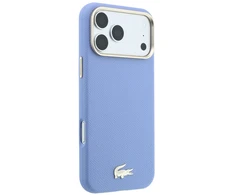Lacoste PU odos Champs Elysees auksinio logotipo MagSafe dėklas, skirtas iPhone 18 Pro Max, mėlynas
