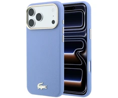 Lacoste PU odos Champs Elysees auksinio logotipo MagSafe dėklas, skirtas iPhone 18 Pro, mėlynas