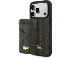 Dėklas Lacoste PVC Blend MagSafe Case + Wallet for Apple iPhone 17 Pro Max rudos spalvos