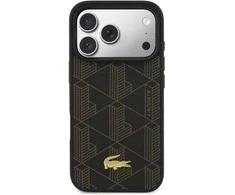„Lacoste“ PVC mišinio „MagSafe“ dėklas ir piniginė, skirtas „Apple iPhone 17 Pro Max“, rudos spalvos