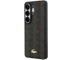 Lacoste PVC Blend Monogram Gold Logo Magnetic dėklas skirtas Samsung Galaxy S26 Ultra rudos spalvos