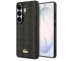 Lacoste PVC Blend Monogram Gold Logo Magnetic dėklas skirtas Samsung Galaxy S26 Ultra rudos spalvos