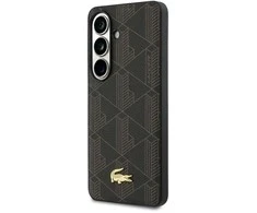 Lacoste PVC Blend Monogram Gold Logo Magnetic dėklas skirtas Samsung Galaxy S26+ rudos spalvos