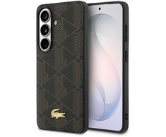 Lacoste PVC Blend Monogram Gold Logo Magnetic dėklas skirtas Samsung Galaxy S26 rudos spalvos