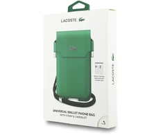 Dėklas Lacoste PVC Iconic Petit Pique Metal Logo Phone Pouch XL Žalias