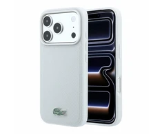 Lacoste PVC Iconic Petit Pique Metal Logo MagSafe dėklas skirtas iPhone 18 Pro Light Pilkas
