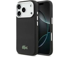 Lacoste Iconic Petit Pique Metal Logo MagSafe dėklas skirtas Apple iPhone 17 Pro juodos spalvos