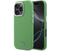 Lacoste PVC Iconic Petit Pique Metal Logo MagSafe dėklas skirtas Apple iPhone 16 Pro Estragon Žalias
