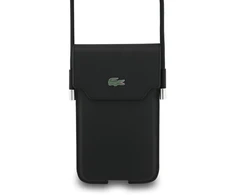 Dėklas Lacoste PVC Iconic Petit Pique Metal Logo Phone Pouch XL juodos spalvos