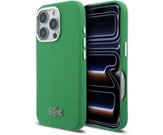 Lacoste PVC Iconic Petit Pique Metal Logo MagSafe dėklas skirtas Apple iPhone 16 Pro Max Estragon Žalias