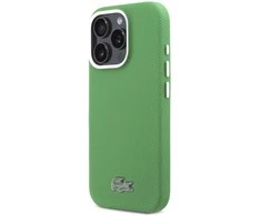 Lacoste PVC Iconic Petit Pique Metal Logo MagSafe dėklas skirtas Apple iPhone 16 Pro Estragon Žalias