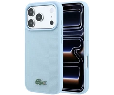Lacoste PVC Iconic Petit Pique metaliniu logotipu papuoštas MagSafe dėklas, skirtas iPhone 18 Pro Max, mėlynas