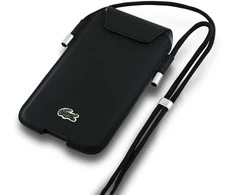 Lacoste PVC Iconic Petit Pique dėklas telefonui XL juodos spalvos