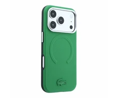 Lacoste PVC Petit Pique Semi Wrap Embossed MagSafe Dėklas skirtas iPhone 18 Pro Max Estragon