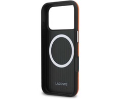 Lacoste PVC Petit Pique Semi Wrap MagSafe dėklas skirtas Apple iPhone 17 Pro Max oranžinės spalvos