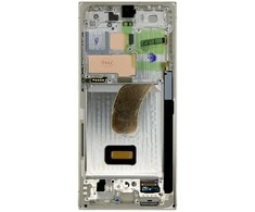 LCD ekranas + jutiklinis blokas + priekinis dangtelis „Samsung S918 Galaxy S23 Ultra Kreminis“ (pakeitimų paketas)