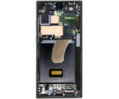 LCD ekranas + jutiklinis blokas + priekinis dangtelis Samsung S918 Galaxy S23 Ultra Phantom Juodas (pakeitimų paketas)