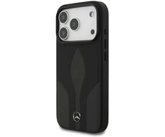 Dėklas Mercedes Leather The Move MagSafe skirtas Apple iPhone 17 Pro juodos spalvos