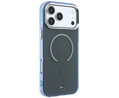 Mercedes PC/TPU dvigubo sluoksnio MagSafe dėklas, skirtas iPhone 18 Pro, antracito/mėlynos spalvos