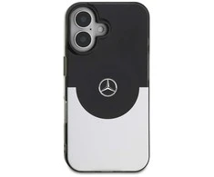 Mercedes PC/TPU Double Layer MagSafe Apple iPhone 16 dėklas telefonui juodos ir sidabrinės spalvos