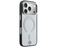 Mercedes PC/TPU Star Pattern MagSafe dėklas, skirtas iPhone 18 Pro Max, skaidrus/juodas