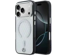 Mercedes PC/TPU Star Pattern MagSafe dėklas, skirtas iPhone 18 Pro Max, skaidrus/juodas