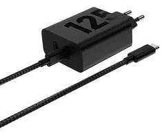MCD-1252 Motorola TurboPower Duo 2xUSB-C 125W kelioninis įkroviklis + USB-C/USB-C Data kabelis juodos spalvos