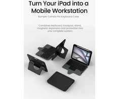 Nillkin Bumper Combo PRO Keyboard Dėklas (Backlit Version) skirtas iPad 10.9./11 2025 juodos spalvos
