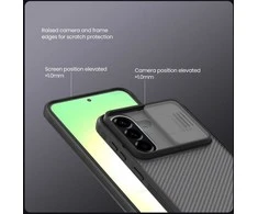 Nillkin CamShield PRO Hard dėklas skirtas Samsung Galaxy A57 skaidrus juodos spalvos