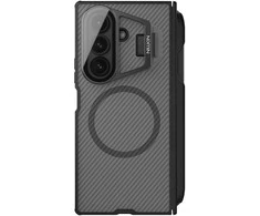 Nillkin CamShield Prop Magnetic Pen Slot dėklas skirtas Samsung Galaxy Z Fold 7 skaidrus juodos spalvos