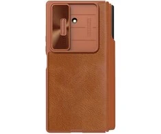 Nillkin Qin Book PRO Pen Slot dėklas skirtas Samsung Galaxy Z Fold 7 rudos spalvos