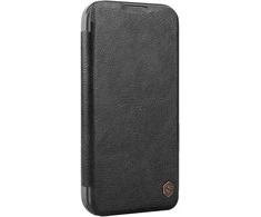 Nillkin Qin Book Prop Apple iPhone 16 Classic dėklas jūsų telefonui juodos spalvos