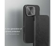 Nillkin Qin Book Prop Apple iPhone 16 Classic dėklas jūsų telefonui juodos spalvos