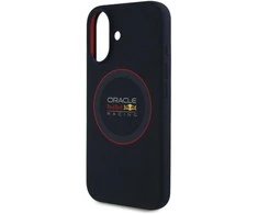 Red Bull Raudona Bull Raudonas BULL dėklas skirtas Apple iPhone 16 Plus compatible with MagSafe RBHMP16M24SIILVR (Silicone red Ring) mėlynos spalvos